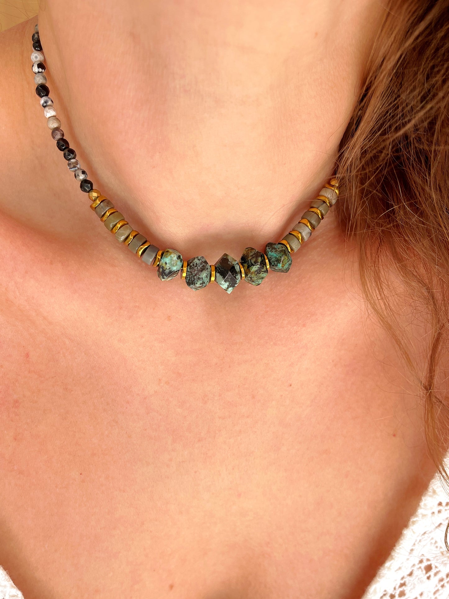 Collier PACÔME - Turquoise africaine