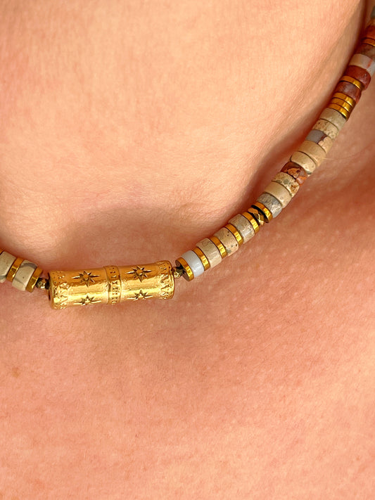 Collier SVEN - Jaspe aqua terra