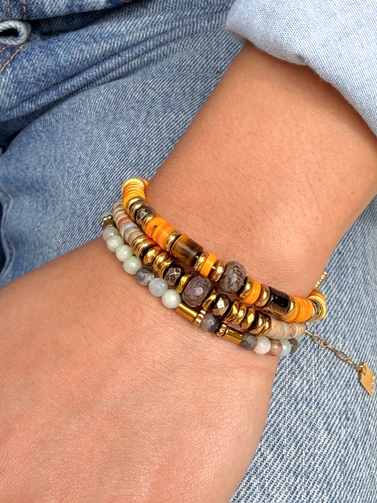 LOOK - URSIO Tangerine, JAJA Jaspe aqua terra, UNEA Amazonite