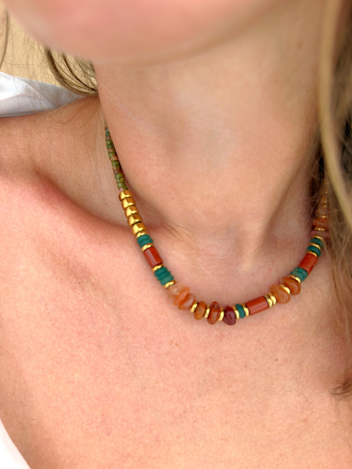 Collier VIGO - Jaspe rouge