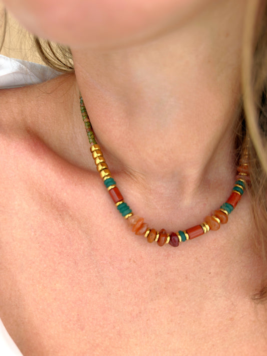 Collier VIGO - Jaspe rouge
