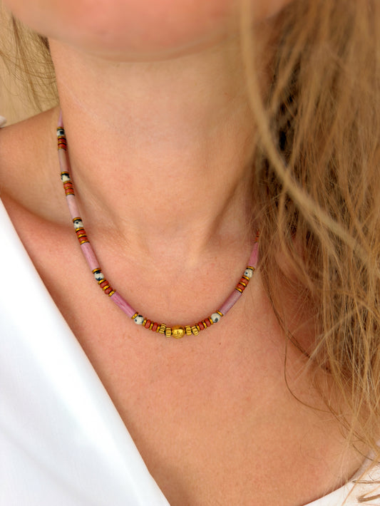 Collier VALDÈS - Rhodonite