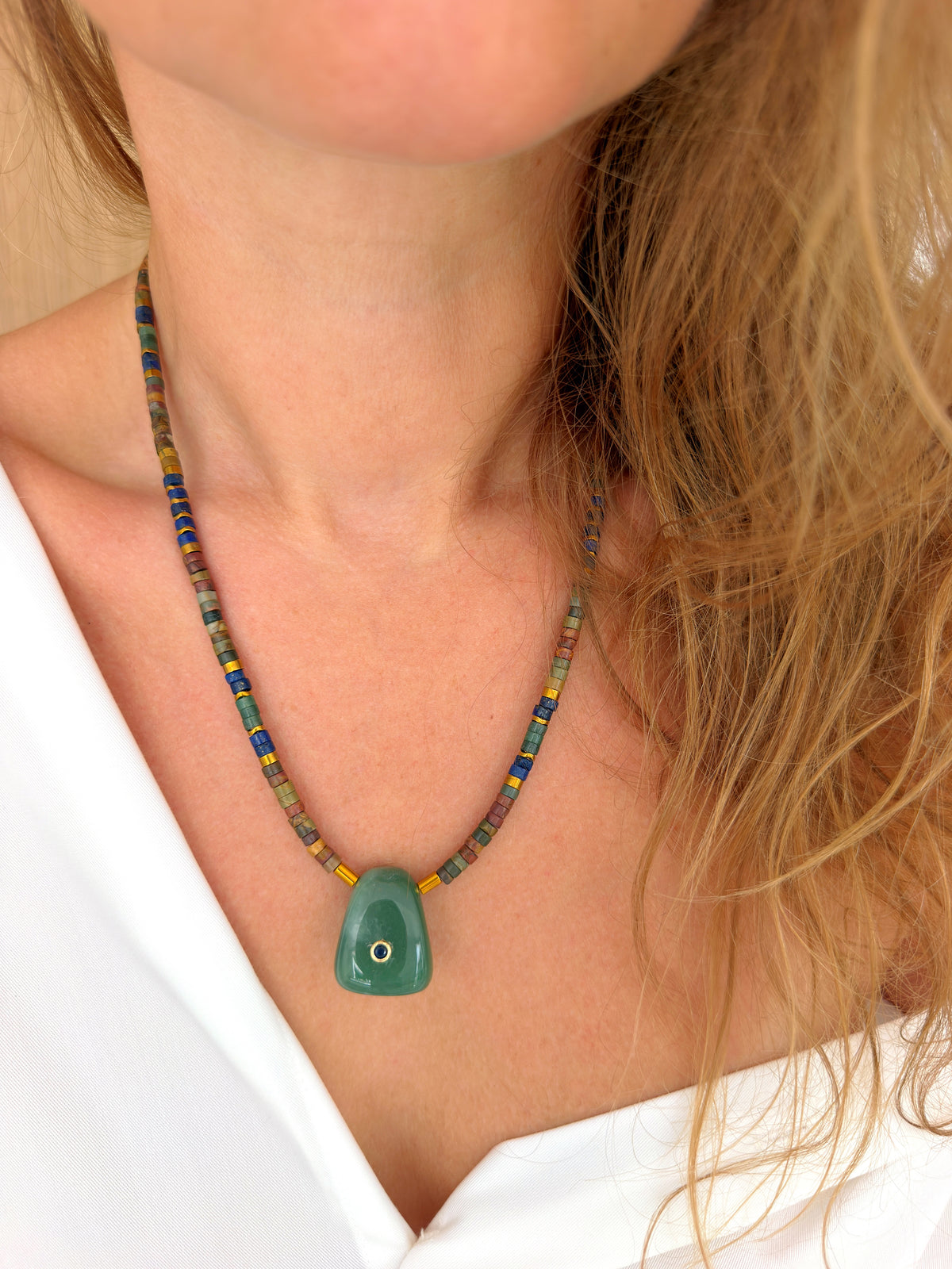 Collier VIRGILE - Aventurine verte