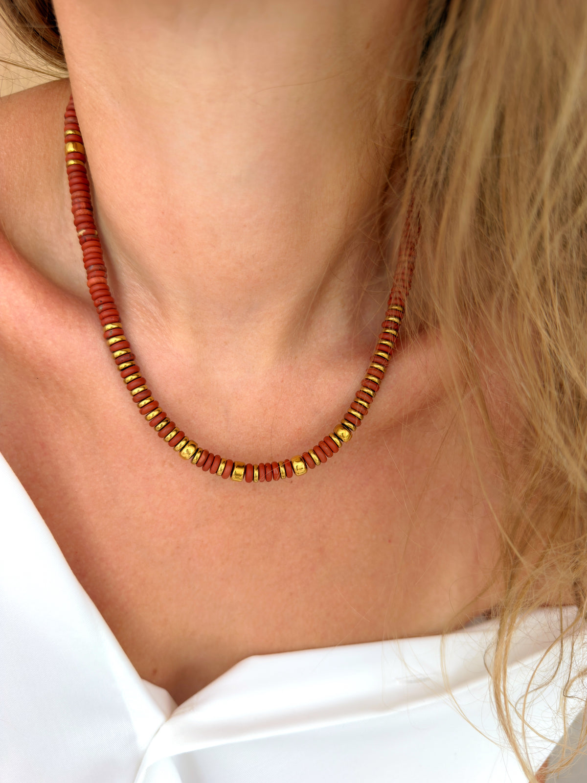 Collier VINNIO - Jaspe rouge