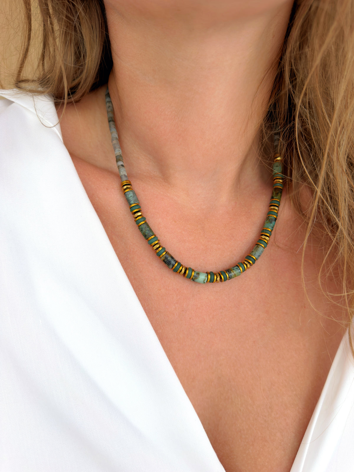 Collier VOLTAIRE - Turquoise africaine