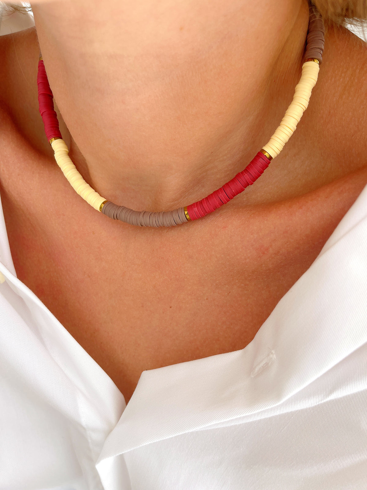 Collier ROMANE - bordo/ taupe