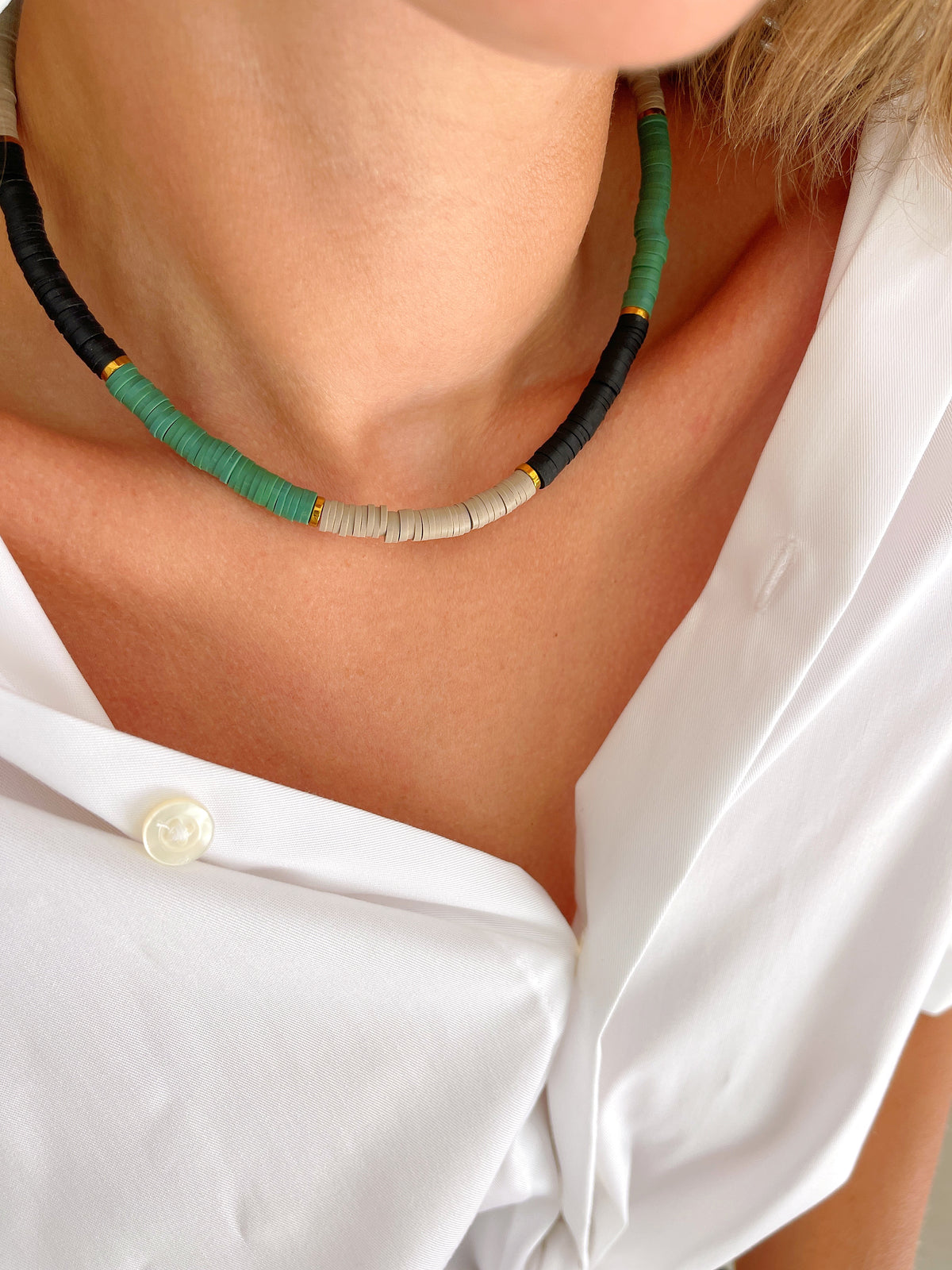 Collier ROMANE - green/ taupe