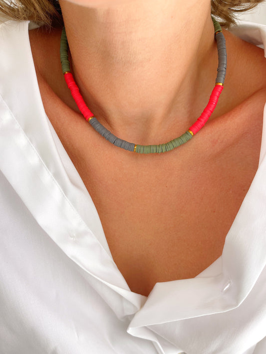 Collier ROMANE - gris/ kaki