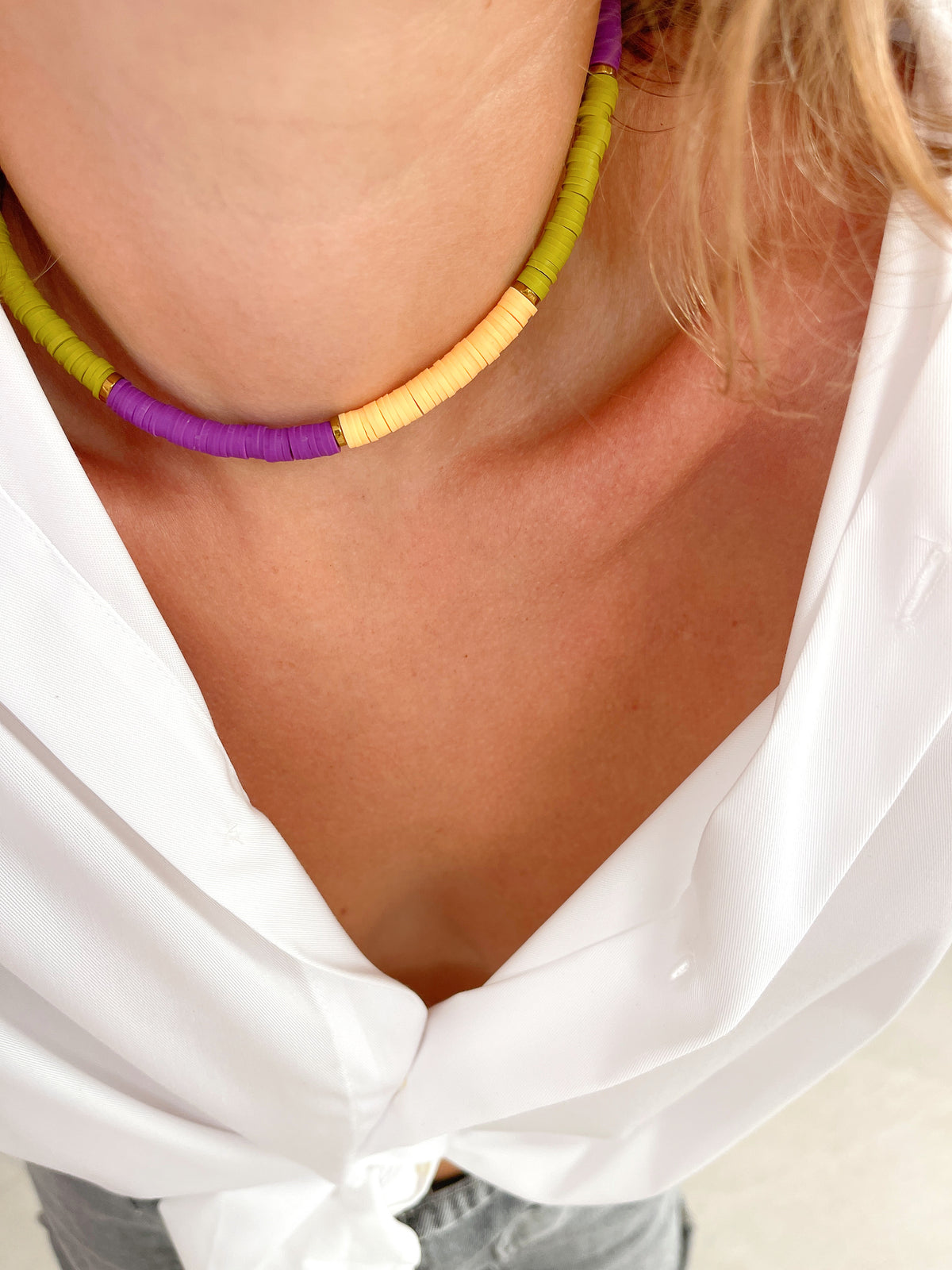 Collier ROMANE - mousse/ violet