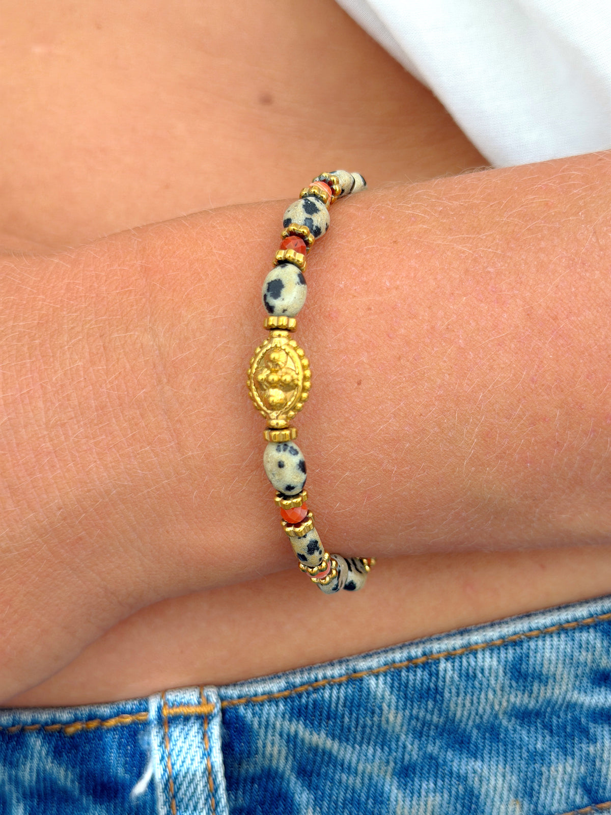 Bracelet TÉA - Jaspe dalmatien