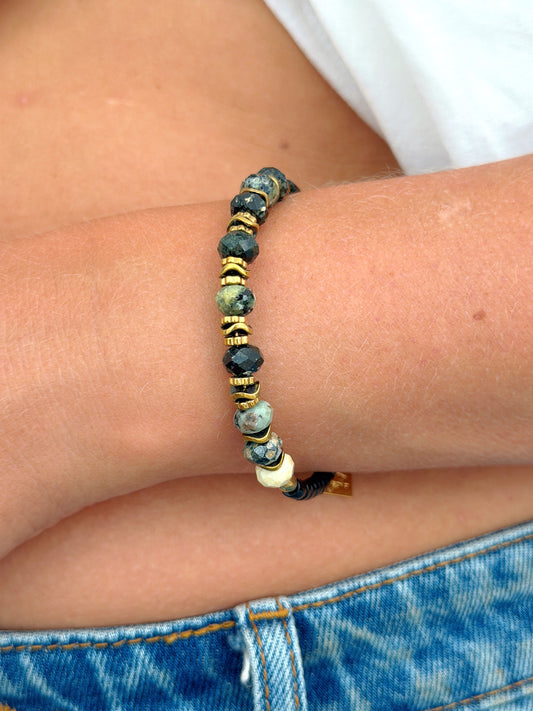 Bracelet VICTOIRE - Turquoise africaine noire