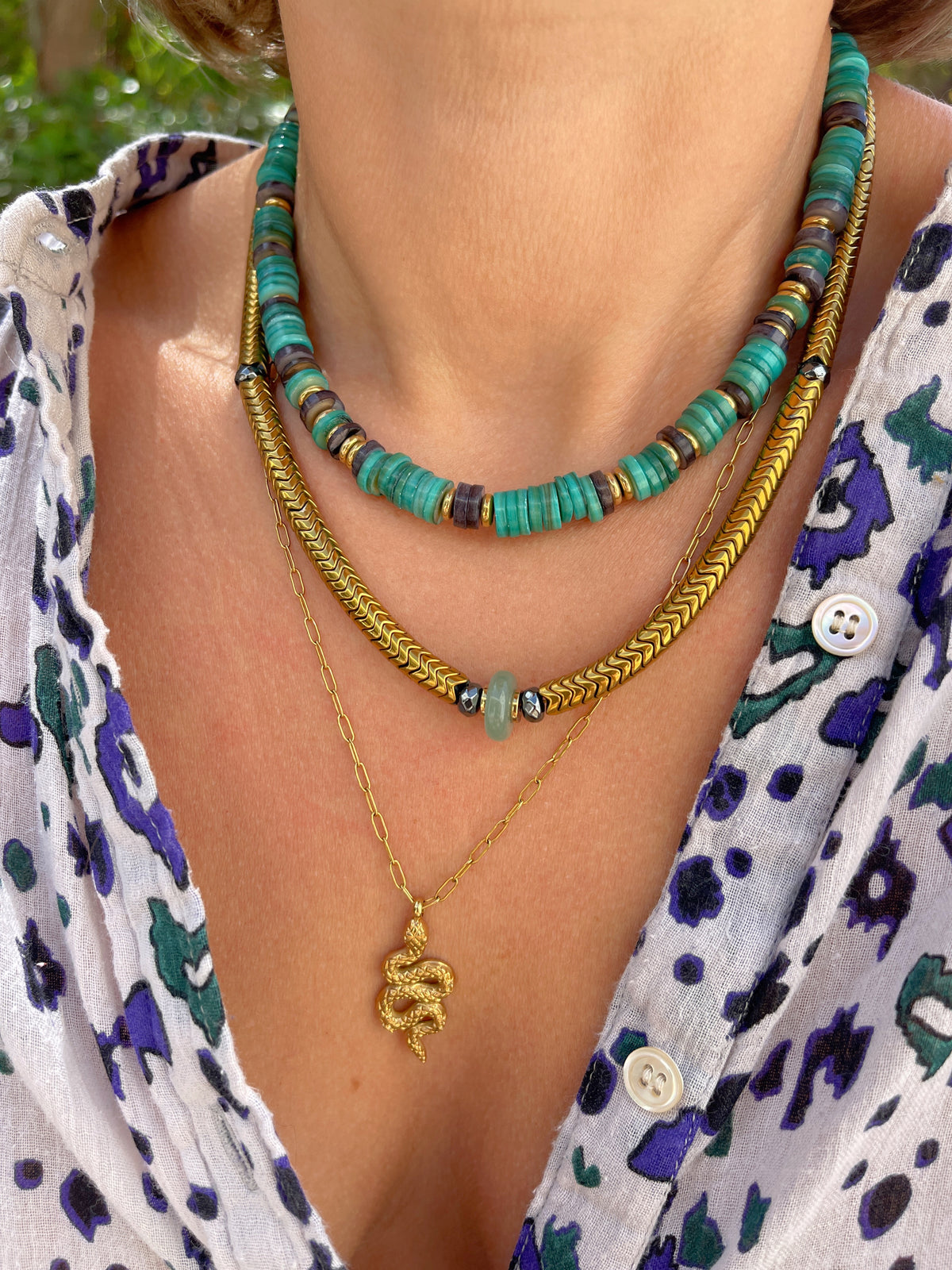Collier ROSETTA - green