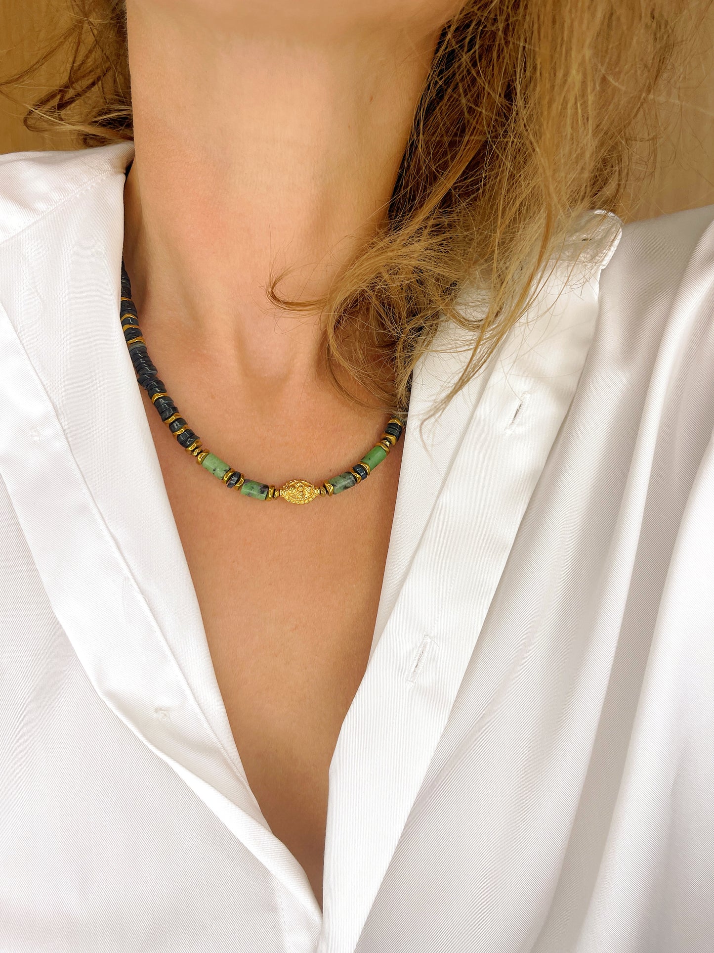 Collier TOSCANE - Rubis zoïsite