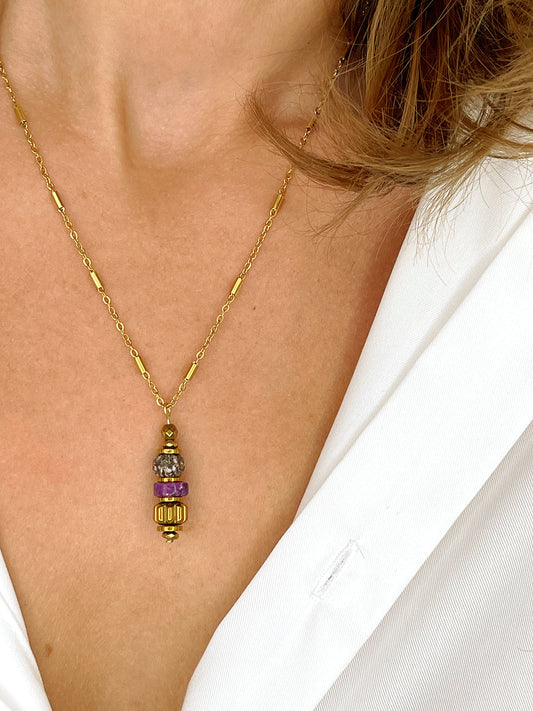 Collier LORETTE - Lépidolite