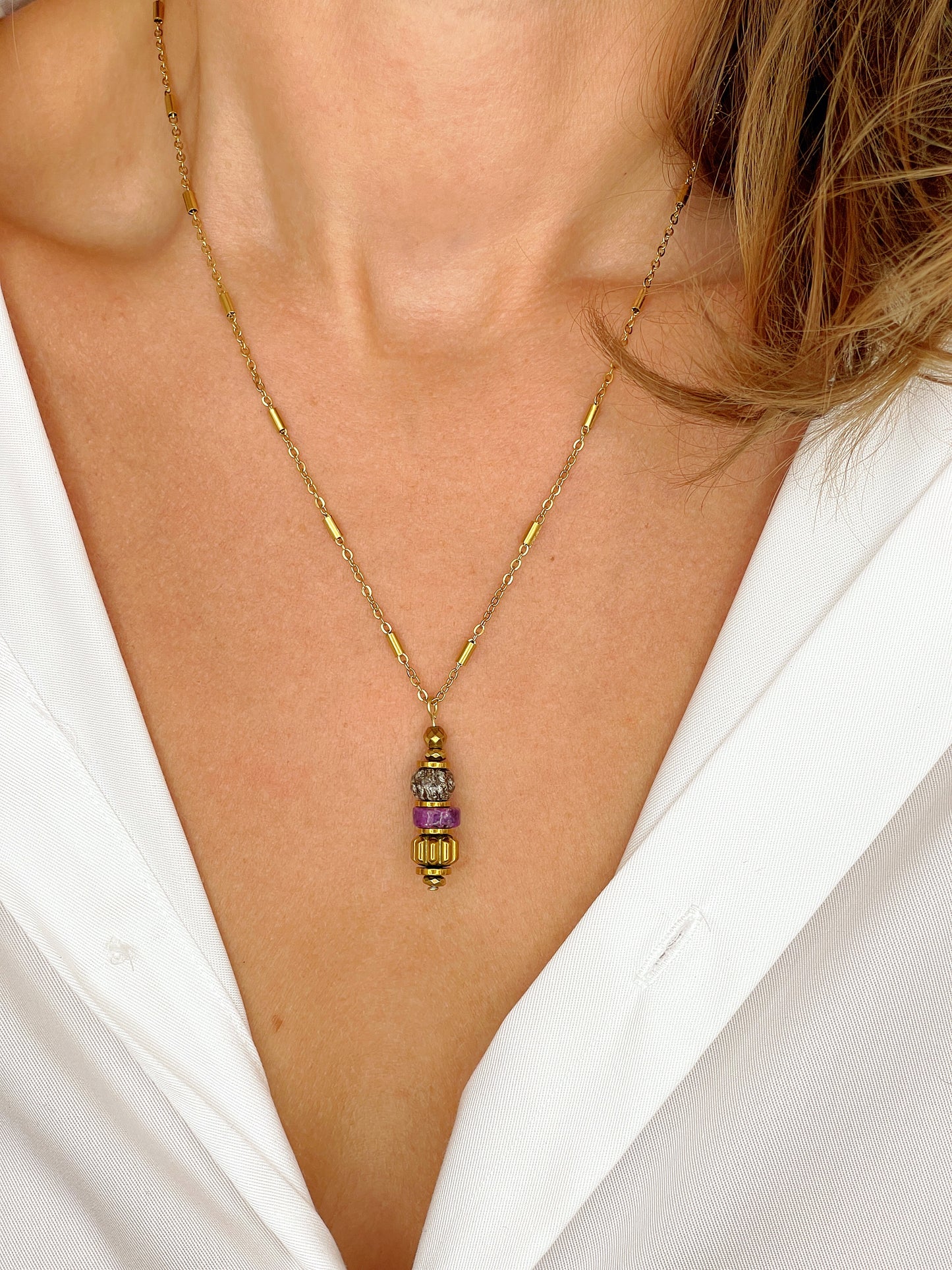 Collier LORETTE - Lépidolite