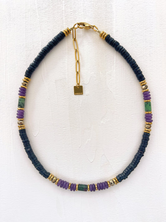 Collier TONY - Rubis zoïsite