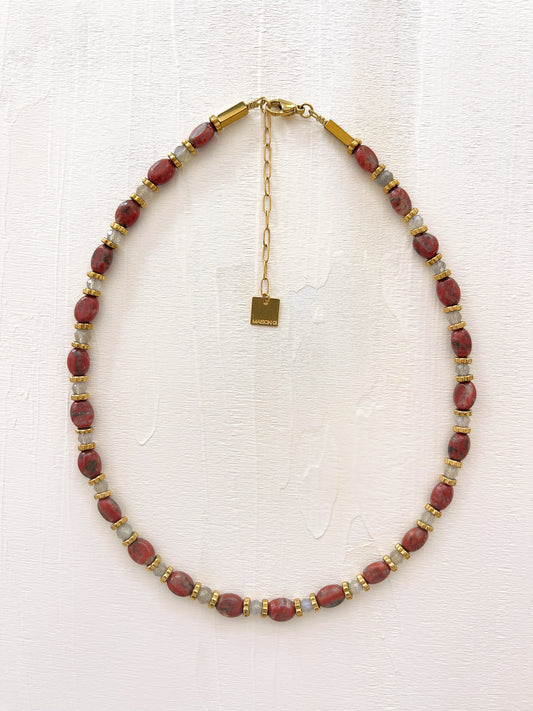 Collier TALINE - Jaspe rouge
