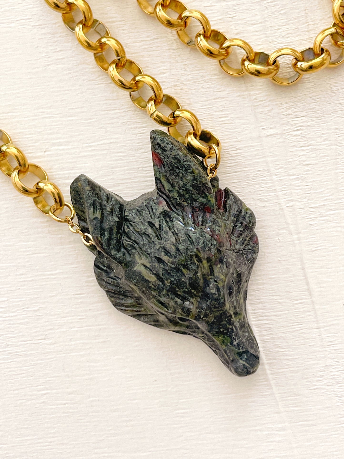 Collier ROCH - Jaspe sang de dragon