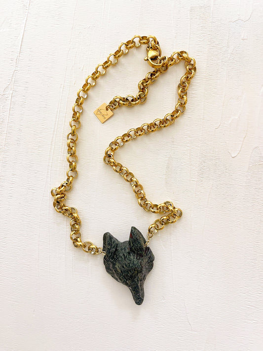 Collier ROCH - Jaspe sang de dragon