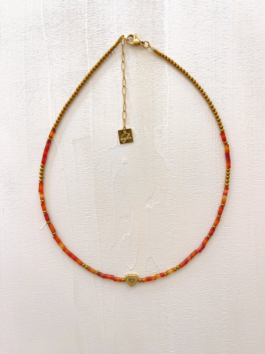 Collier TARA - Agate rouge