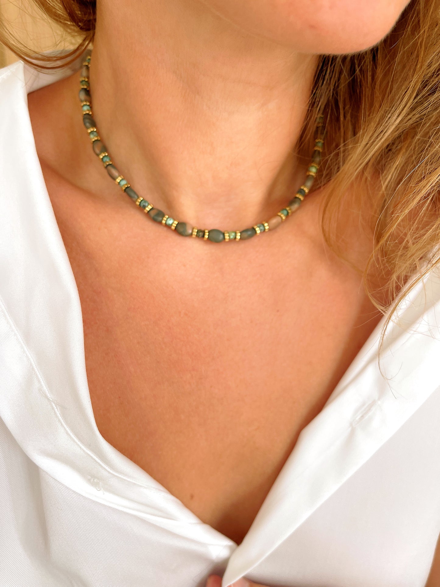 Collier TALINE - Jaspe zèbre