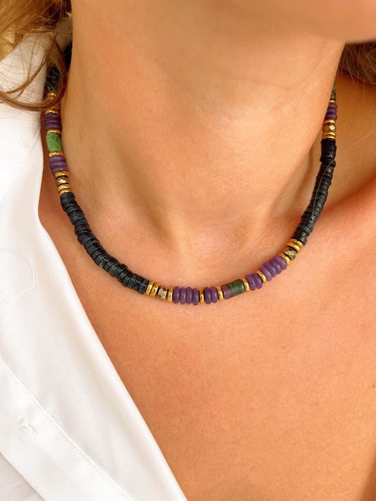 Collier TONY - Rubis zoïsite