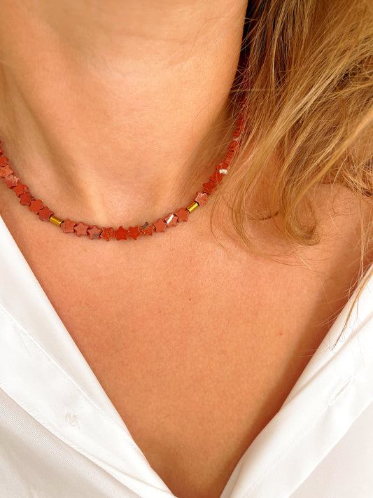 Collier TITO - Jaspe rouge