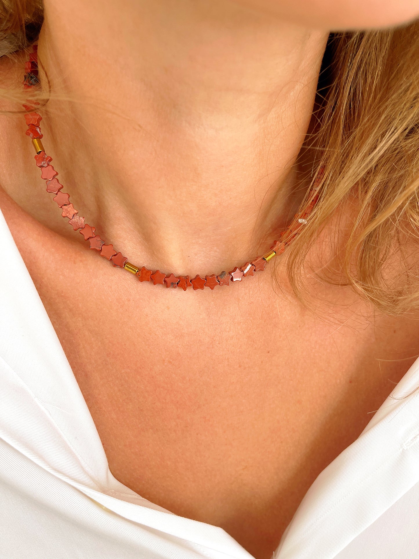 Collier TITO - Jaspe rouge
