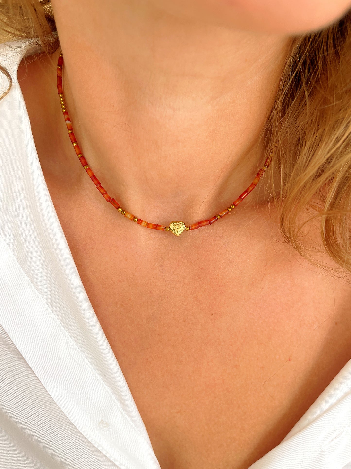 Collier TARA - Agate rouge