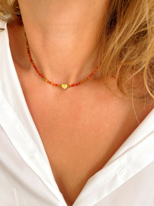 Collier TARA - Agate rouge