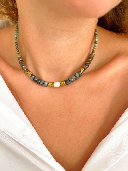 Collier OCTAVE - Turquoise africaine