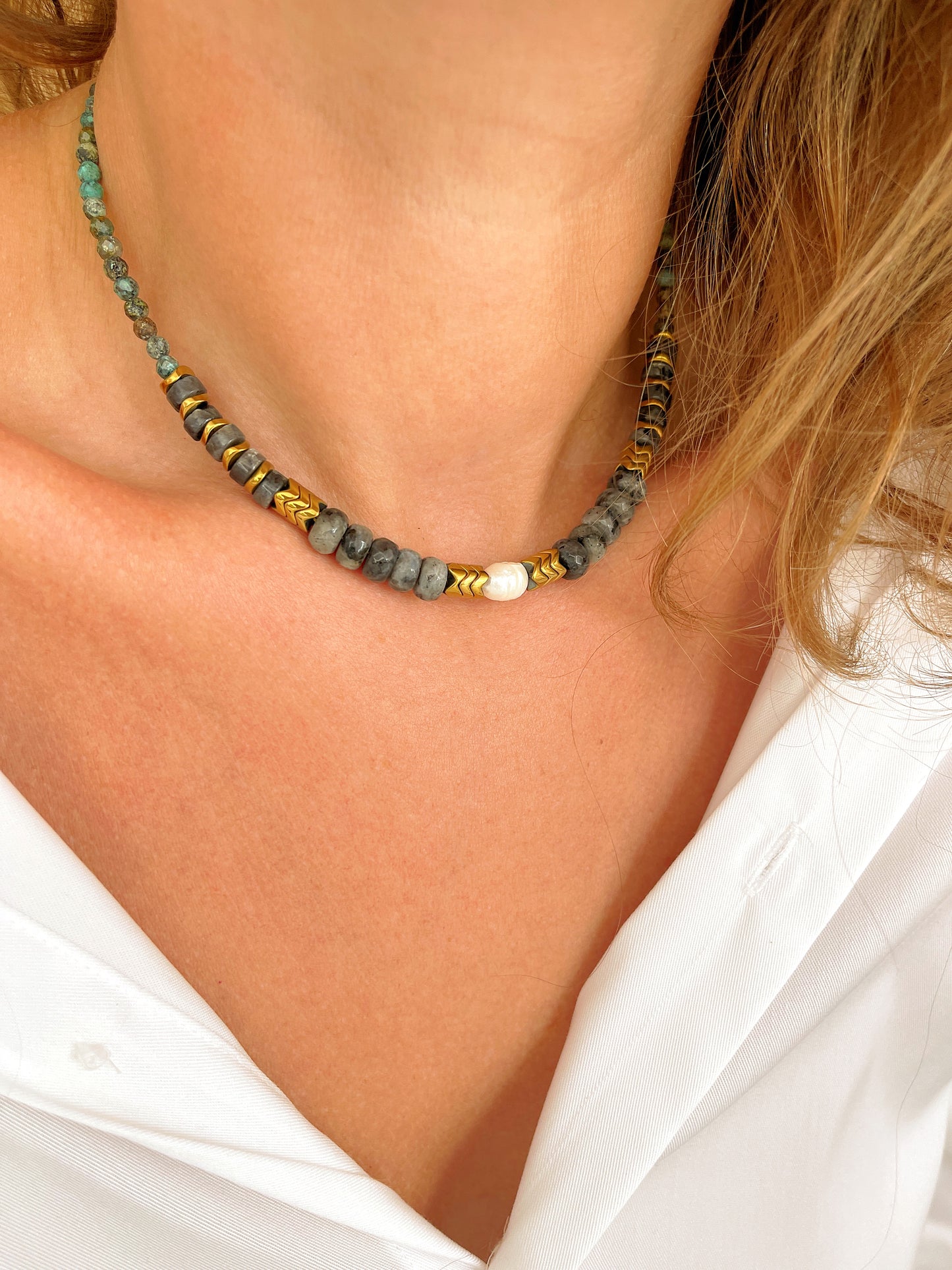 Collier OCTAVE - Turquoise africaine