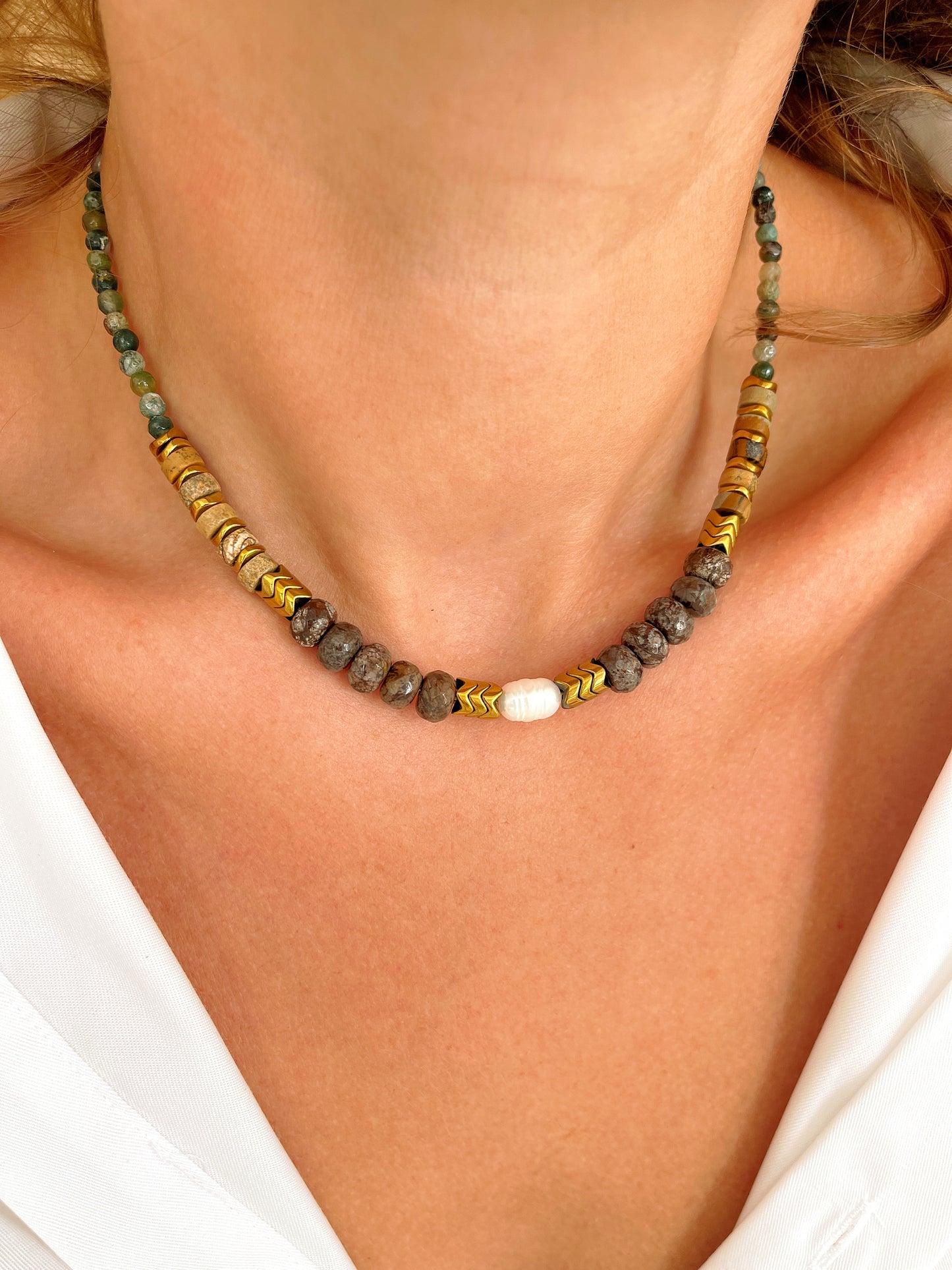 Collier OCTAVE - Agate indienne