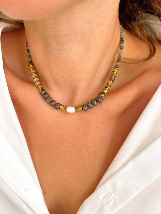 Collier OCTAVE - Agate indienne