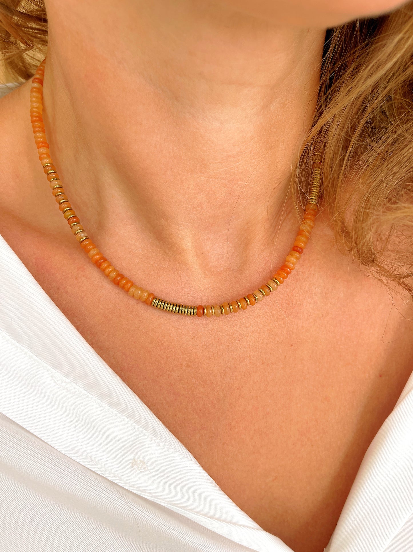 Collier TONIO - Aventurine rouge
