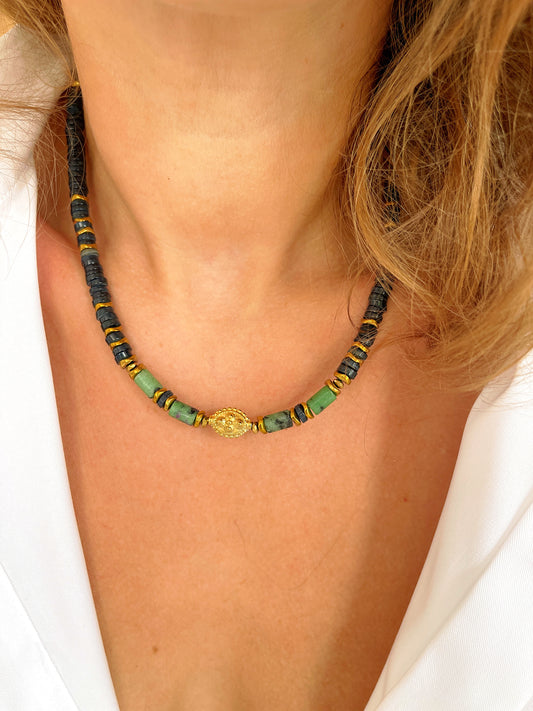 Collier TOSCANE - Rubis zoïsite