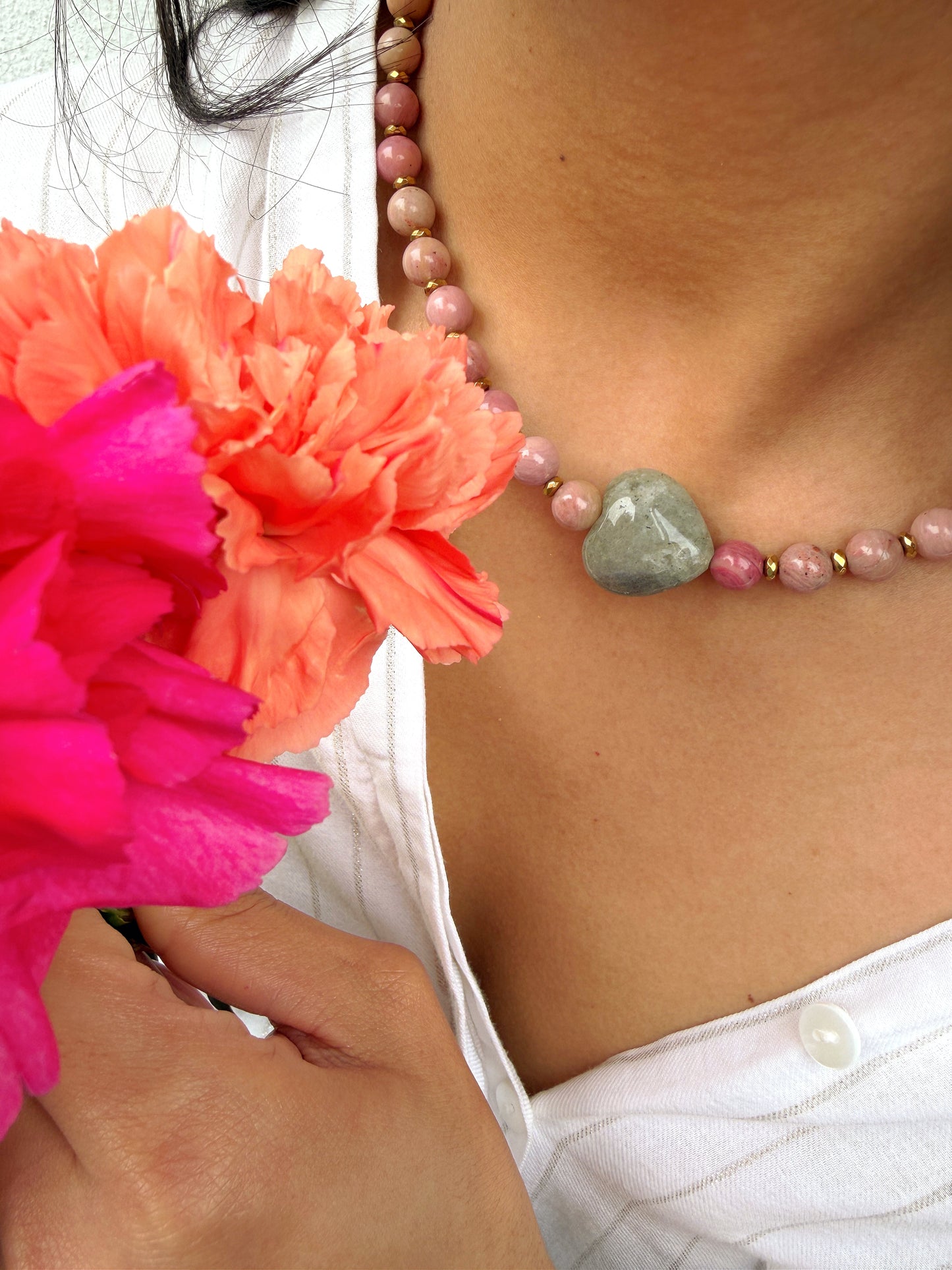 Collier UMBERTO - Rhodonite