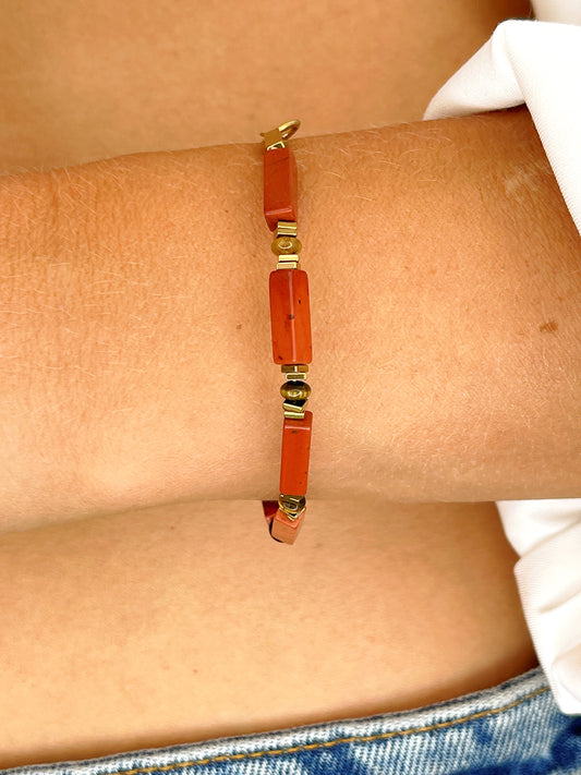 Bracelet TESSA - Jaspe rouge