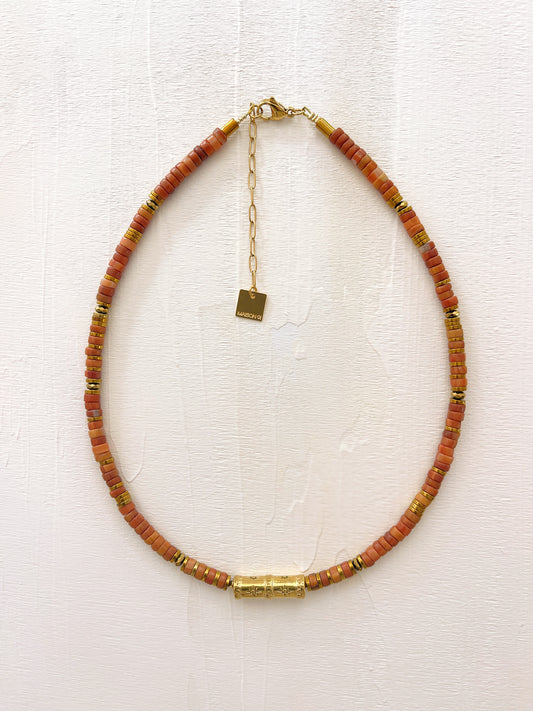 Collier SVEN - Rhodonite caramel