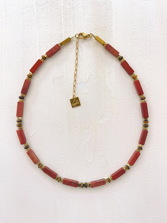 Collier THEOPHILE - Jaspe rouge