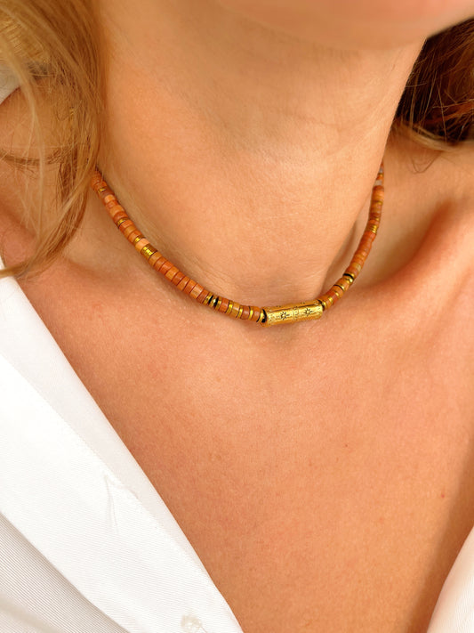 Collier SVEN - Rhodonite caramel