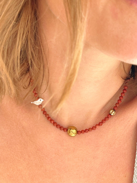 Collier SUZY - Jaspe rouge