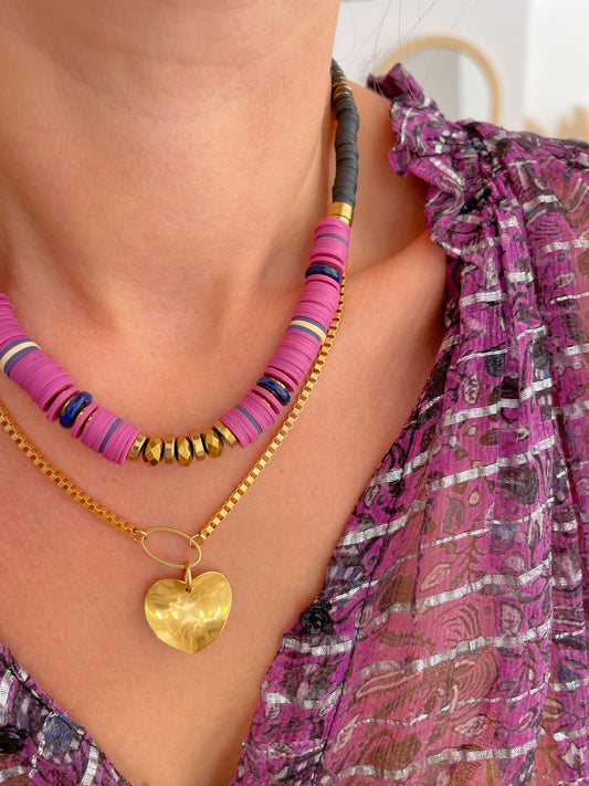 Collier MARCEL - black purple