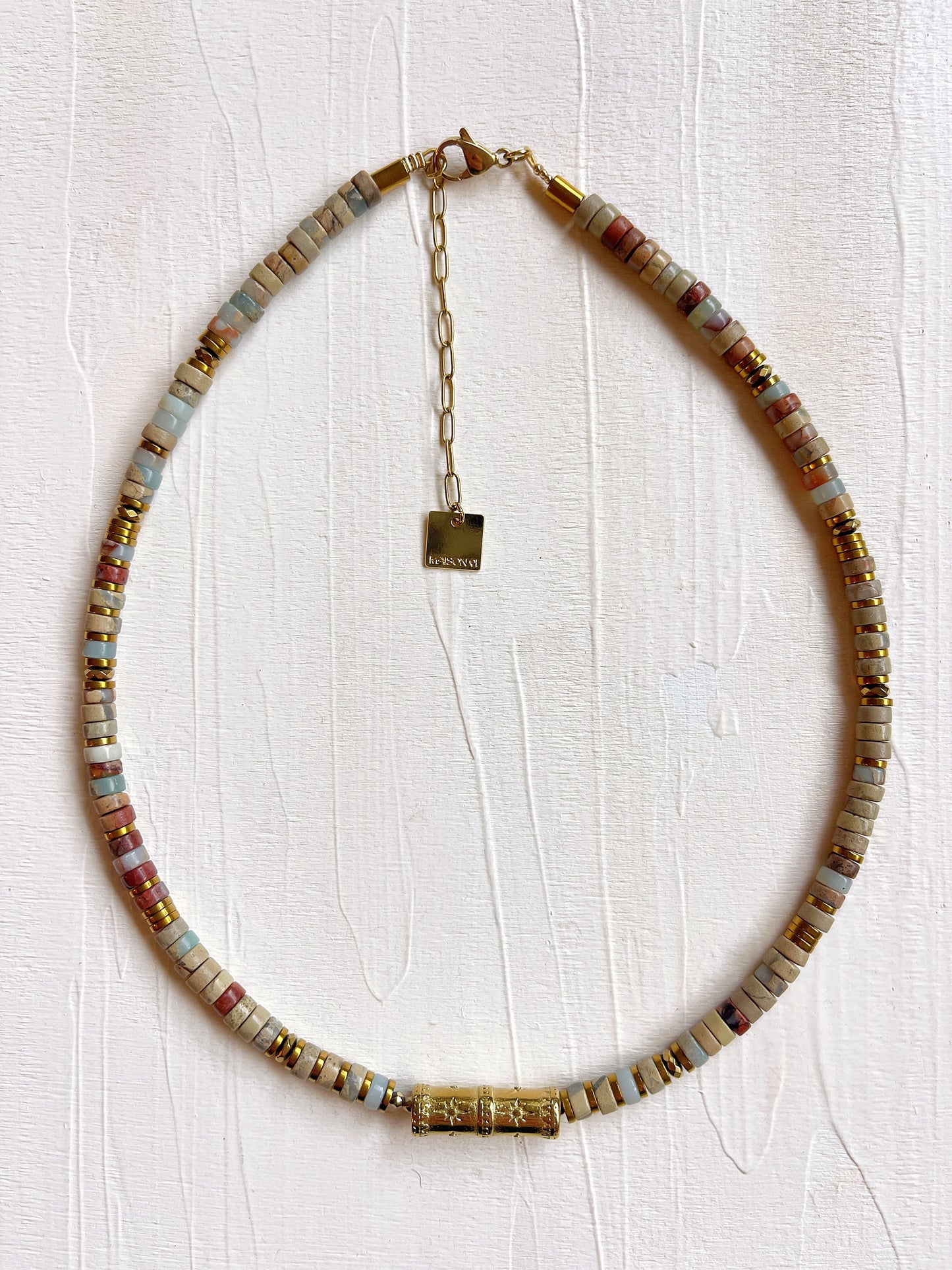 Collier SVEN - Jaspe aqua terra