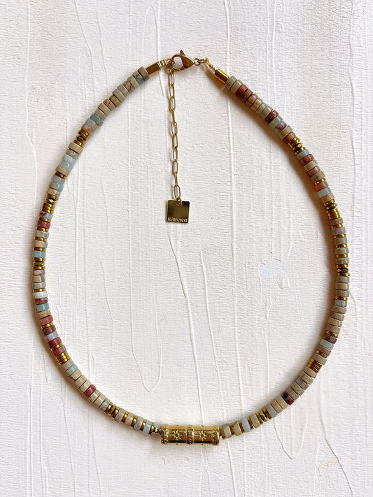 Collier SVEN - Jaspe aqua terra