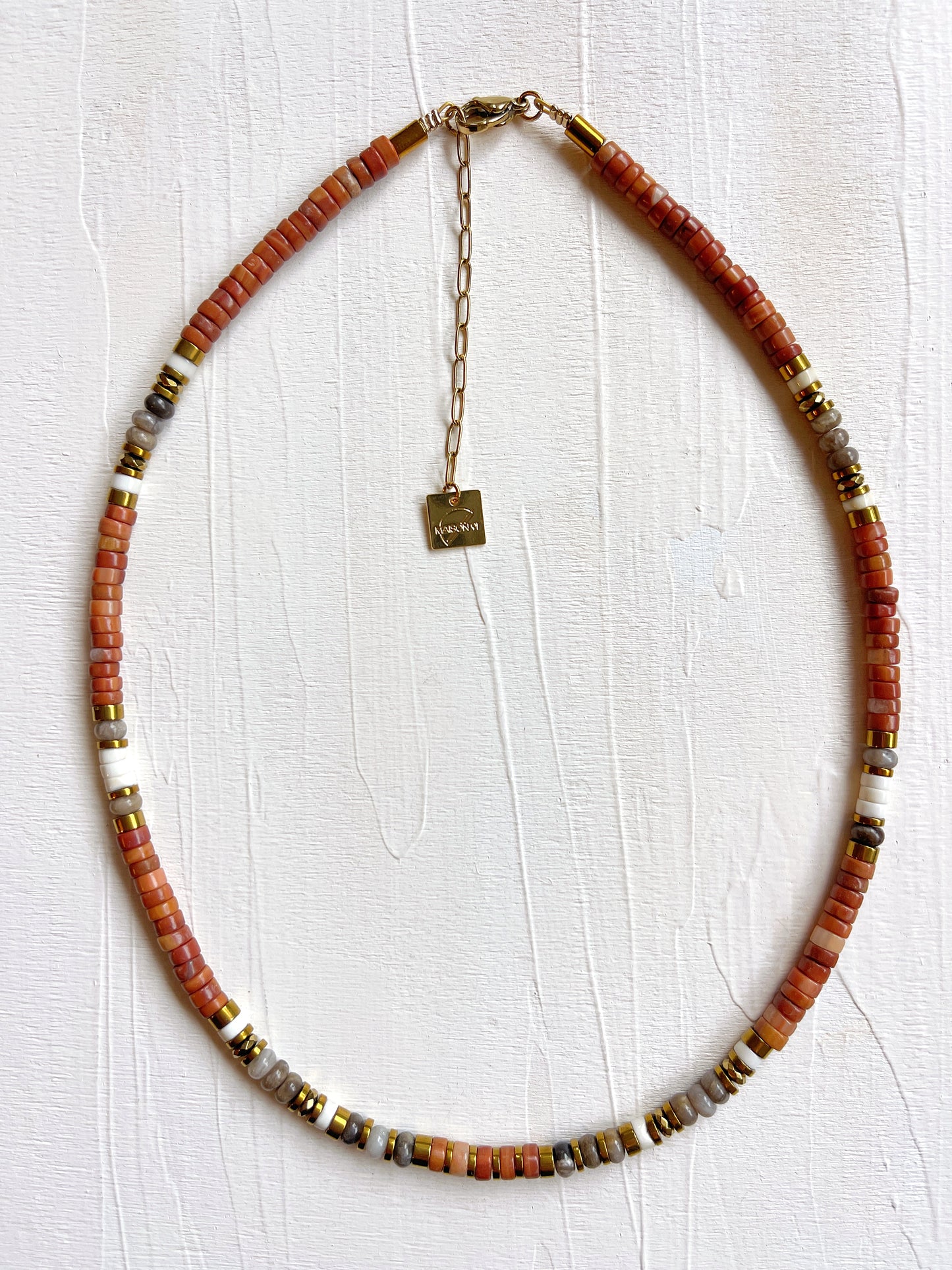 Collier SILAS - Rhodonite caramel