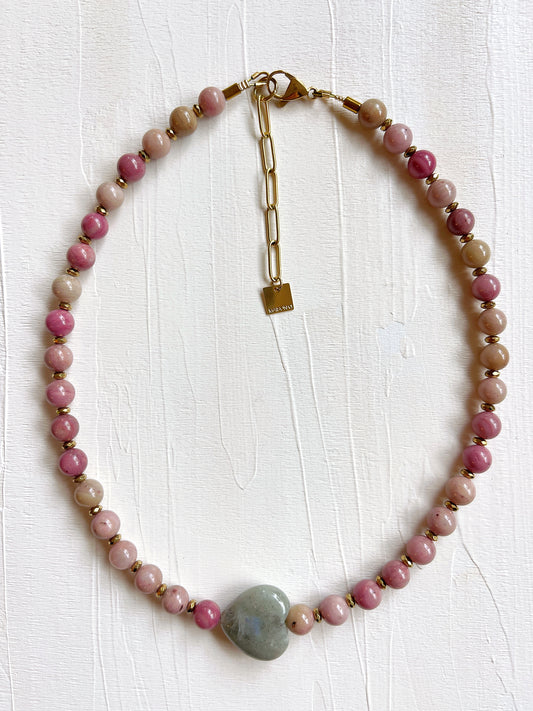 Collier UMBERTO - Rhodonite