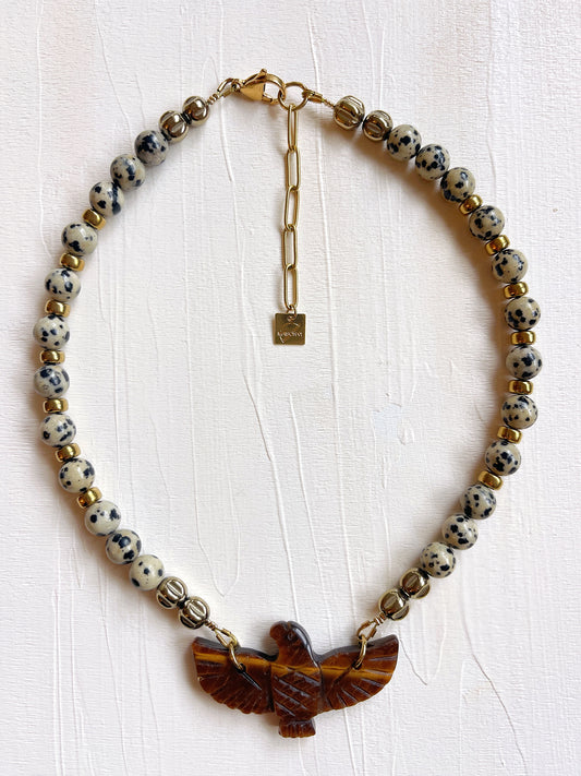 Collier UMI - Jaspe dalmatien