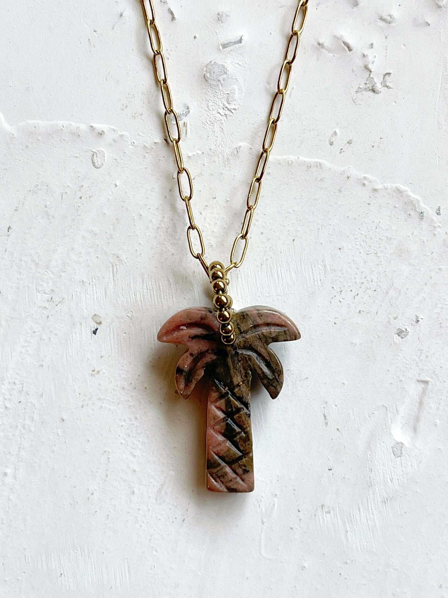 Collier USAMY court - Rhodonite