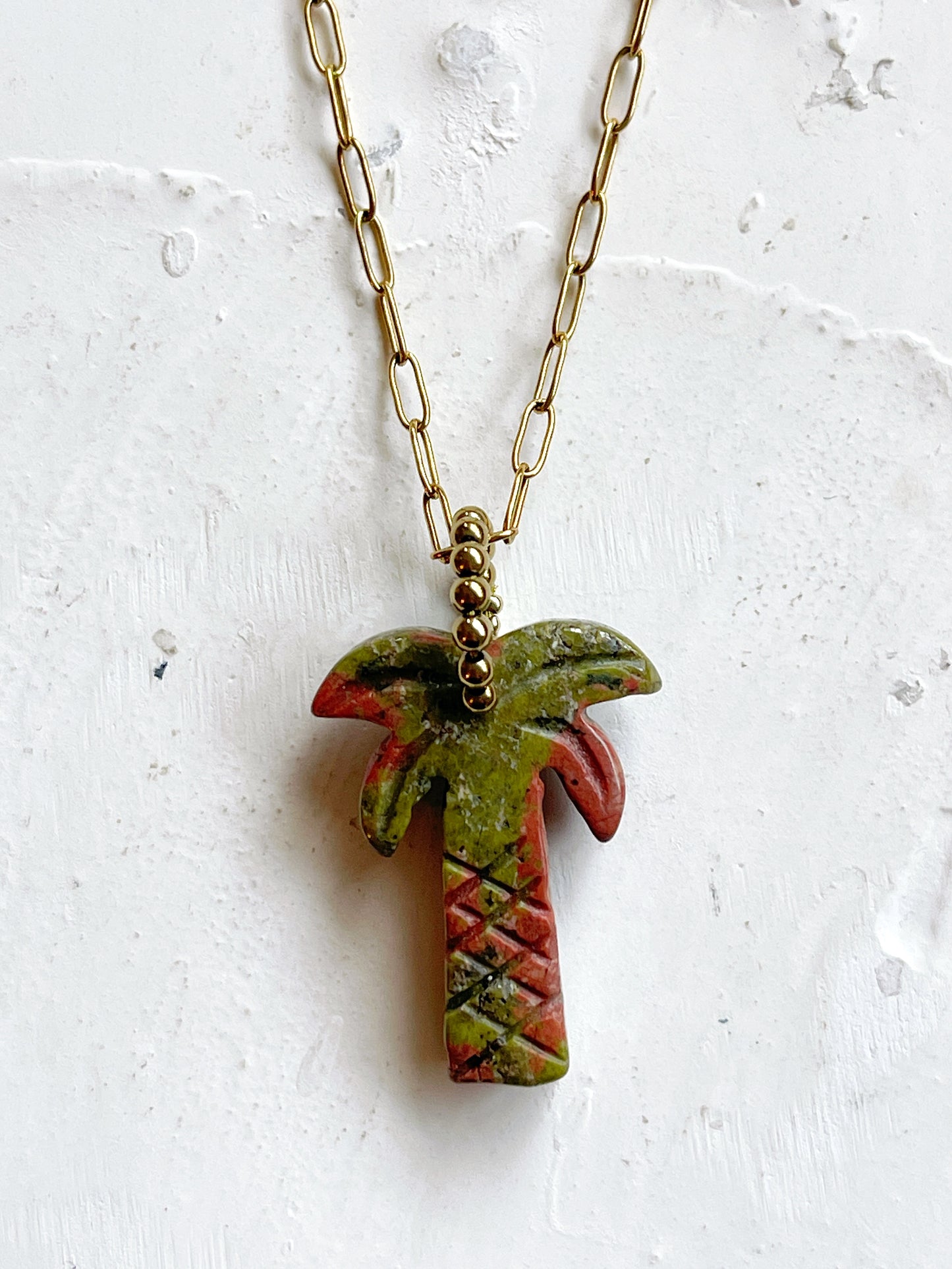 Collier USAMY court - Unakite